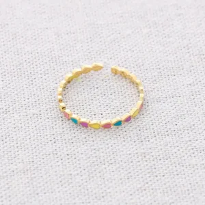 Damen Ring offen 'Shapes' gold/mehrfarbig