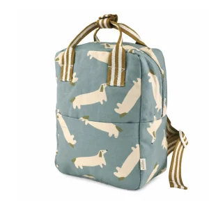 Kinder Rucksack 'Frosted Blue Dachshund' personalisierbar