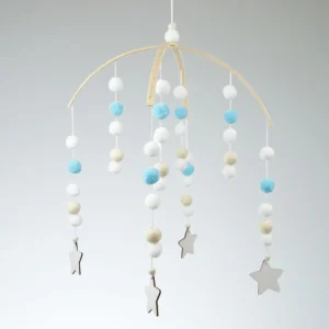 Baby Mobile Sterne grau